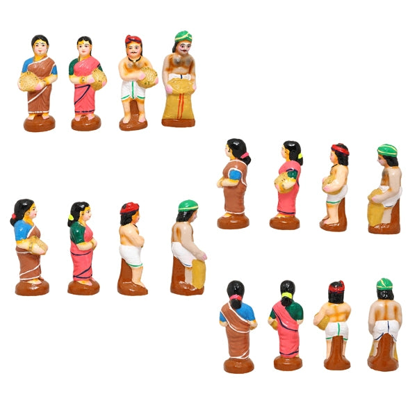 Agriculture Clay Golu Bommai Set - 5 x 2.5 Inches | Giri Golu Doll/ Navaratri Golu Bomma/Gombe