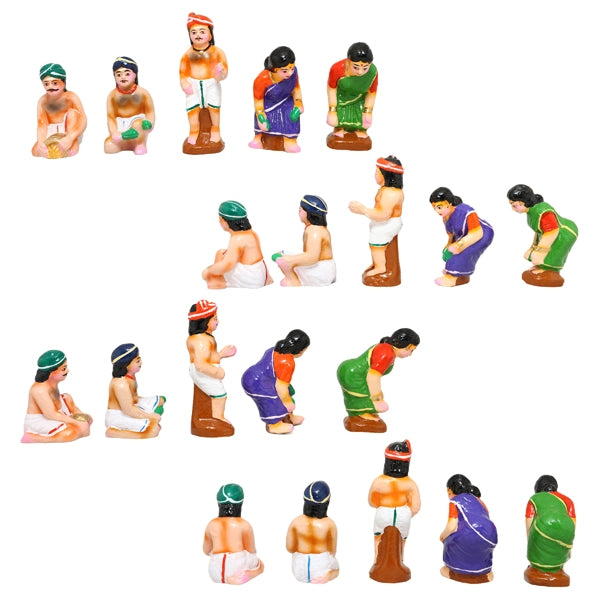 Agriculture Clay Golu Bommai Set - 5 x 2.5 Inches | Giri Golu Doll/ Navaratri Golu Bomma/Gombe