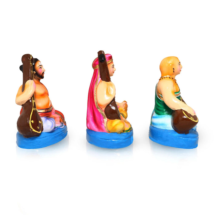 Sangeetha Mummoorthigal Clay Golu Bommai Set - 7 x 6 Inches | Giri Golu Doll/ Navaratri Golu Bomma/Gombe/Bommai
