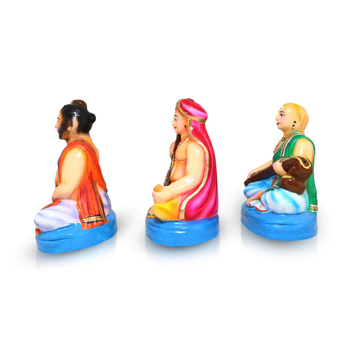 Sangeetha Mummoorthigal Clay Golu Bommai Set - 7 x 6 Inches | Giri Golu Doll/ Navaratri Golu Bomma/Gombe/Bommai