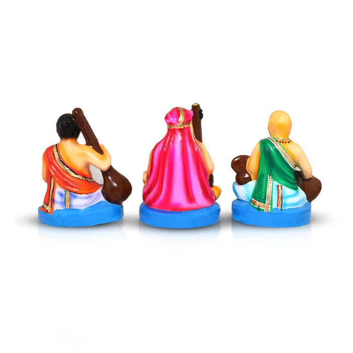 Sangeetha Mummoorthigal Clay Golu Bommai Set - 7 x 6 Inches | Giri Golu Doll/ Navaratri Golu Bomma/Gombe/Bommai