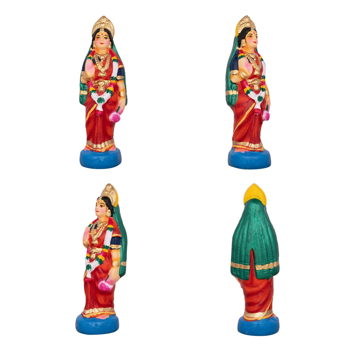 Seetha Kalyanam Clay Golu Bommai Set - 9 x 3 Inches | Giri Golu Doll/ Navaratri Golu Bomma/Gombe/Bommai