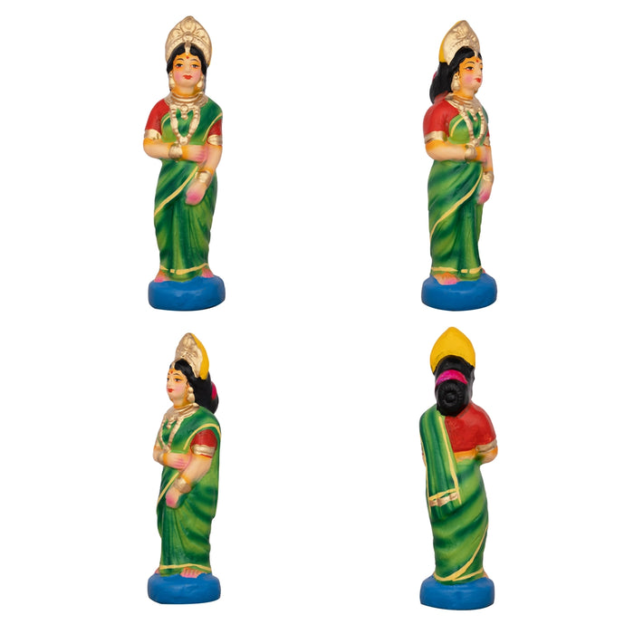 Seetha Kalyanam Clay Golu Bommai Set - 9 x 3 Inches | Giri Golu Doll/ Navaratri Golu Bomma/Gombe/Bommai