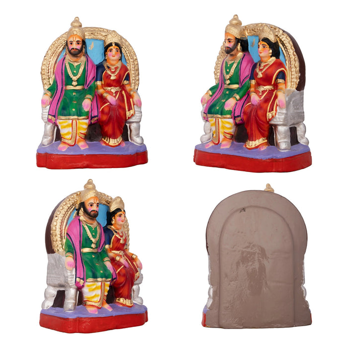 Seetha Swayamvaram Clay Golu Bommai Set - 8.5 x 6 Inches | Giri Golu Doll/ Navaratri Golu Bomma/Gombe/Bommai
