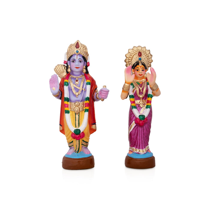 Seetha Swayamvaram Clay Golu Bommai Set - 8.5 x 6 Inches | Giri Golu Doll/ Navaratri Golu Bomma/Gombe/Bommai