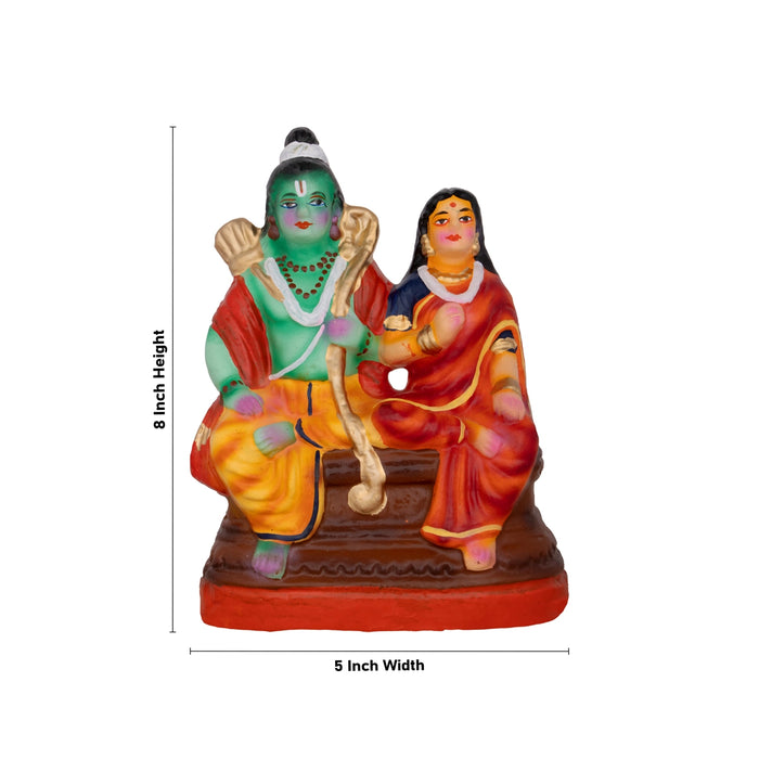 Soorpanagai Clay Golu Bommai Set - 8 x 5 Inches | Giri Golu Doll/ Navaratri Golu Bomma/Gombe/Bommai