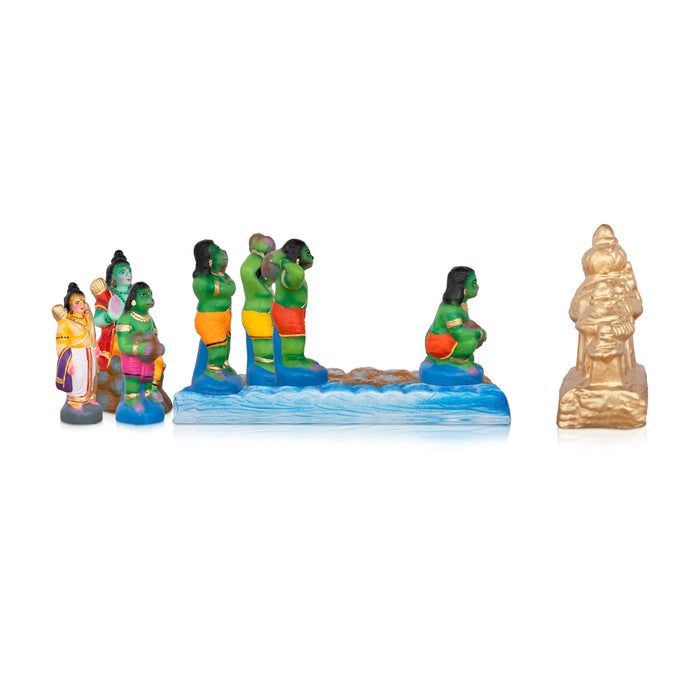 Sethu Panthanam Clay Golu Bommai Set - 8 x 4.5 Inches | Giri Golu Doll/ Navaratri Golu Bomma/Gombe/Bommai