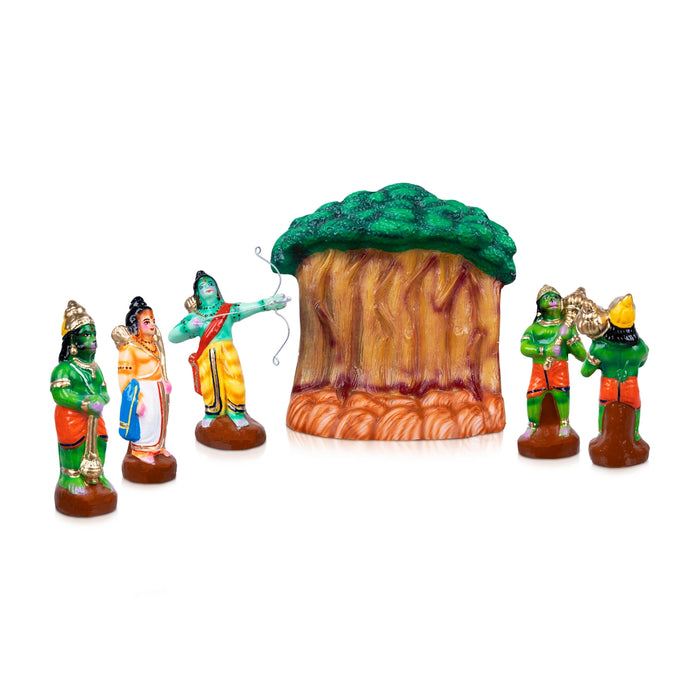 Vaali Motcham Clay Golu Bommai Set - 13 x 12 Inches | Giri Golu Doll/ Navaratri Golu Bomma/Gombe/Bommai