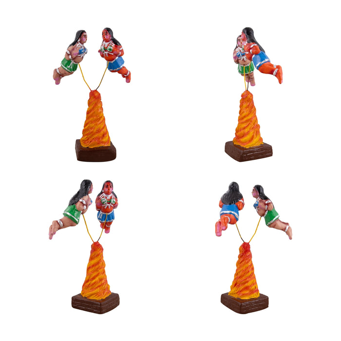 Tharka Vatham Clay Golu Bommai Set - 15 x 4 Inches | Giri Golu Doll/ Navaratri Golu Bomma/Gombe/Bommai