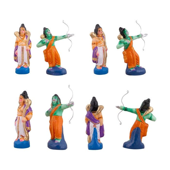 Tharka Vatham Clay Golu Bommai Set - 15 x 4 Inches | Giri Golu Doll/ Navaratri Golu Bomma/Gombe/Bommai