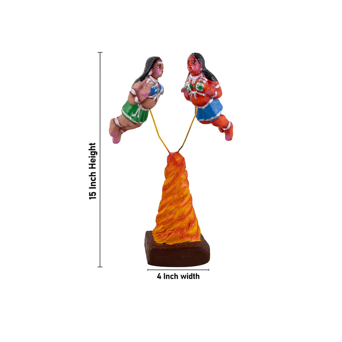 Tharka Vatham Clay Golu Bommai Set - 15 x 4 Inches | Giri Golu Doll/ Navaratri Golu Bomma/Gombe/Bommai