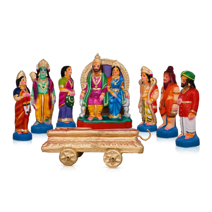 Ramar Bow Broken Clay Golu Bommai Set - 9 x 6 Inches | Giri Golu Doll/ Navaratri Golu Bomma/Gombe/Bommai