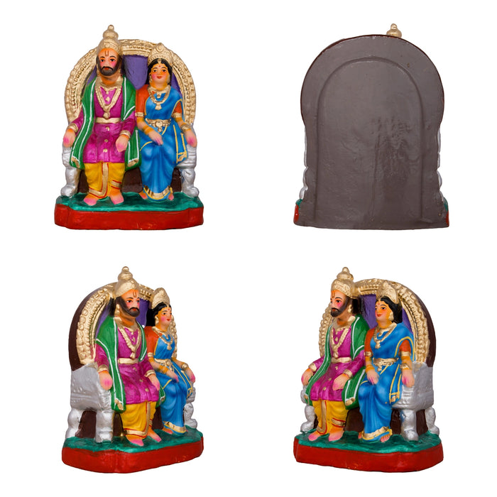 Ramar Bow Broken Clay Golu Bommai Set - 9 x 6 Inches | Giri Golu Doll/ Navaratri Golu Bomma/Gombe/Bommai