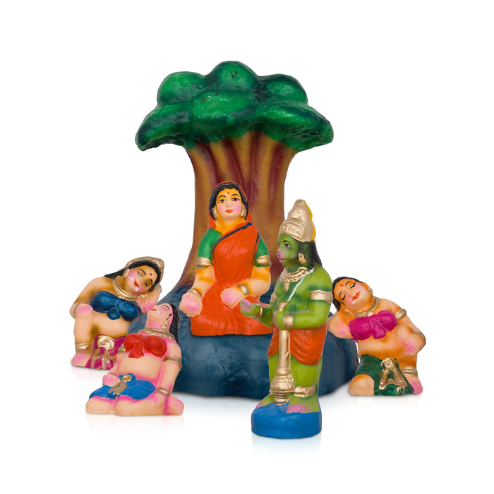 Kanaiyazhi Clay Golu Bommai Set - 9 x 7 Inches | Giri Golu Doll/ Navaratri Golu Bomma/Gombe/Bommai