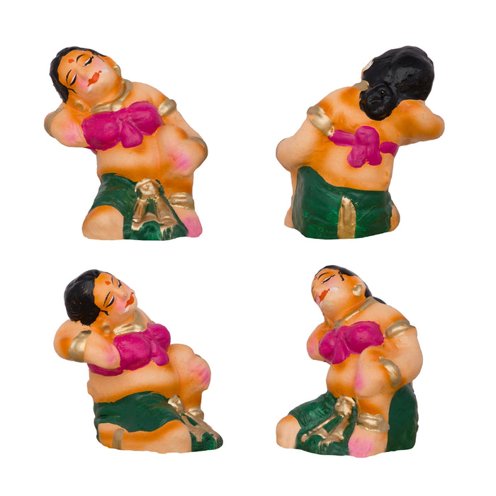 Kanaiyazhi Clay Golu Bommai Set - 9 x 7 Inches | Giri Golu Doll/ Navaratri Golu Bomma/Gombe/Bommai