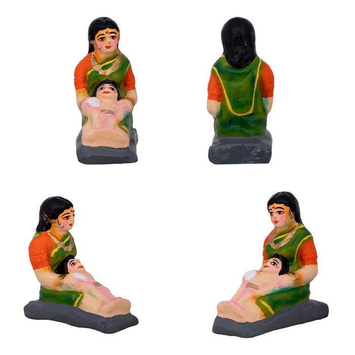 Well Clay Golu Bommai Set - 6 x 4 Inches | Giri Golu Doll/ Navaratri Golu Bomma/Gombe/Bommai