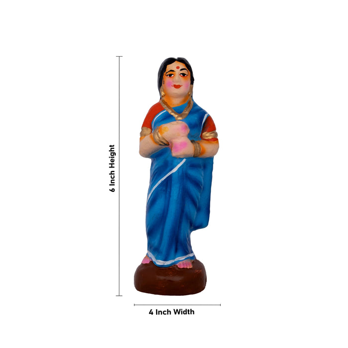 Well Clay Golu Bommai Set - 6 x 4 Inches | Giri Golu Doll/ Navaratri Golu Bomma/Gombe/Bommai