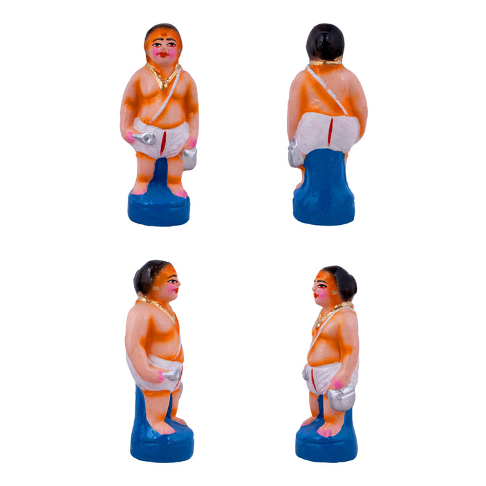 Panthi Clay Golu Bommai Set - 6 x 2 Inches | Giri Golu Doll/ Navaratri Golu Bomma/Gombe/Bommai