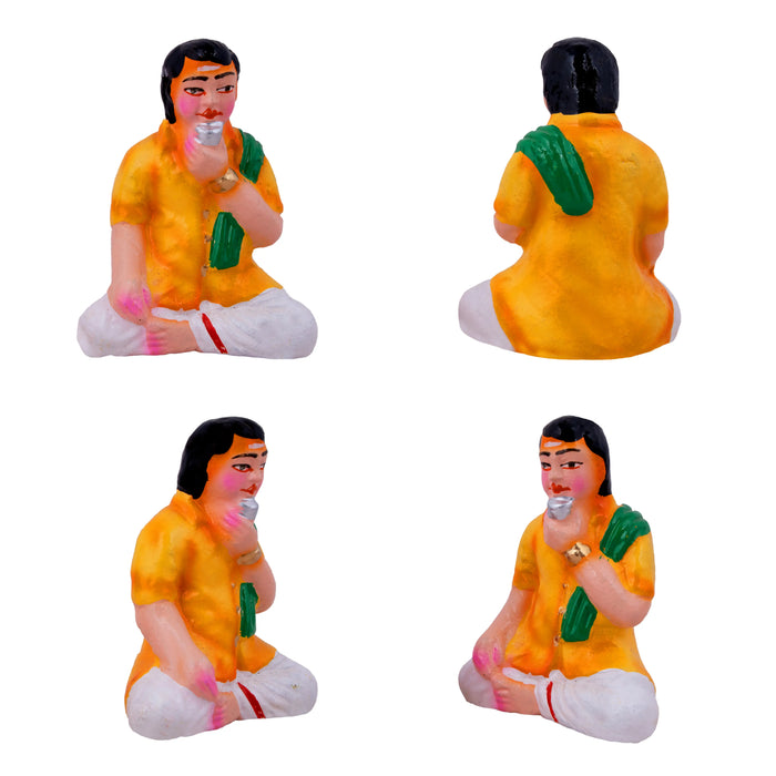 Panthi Clay Golu Bommai Set - 6 x 2 Inches | Giri Golu Doll/ Navaratri Golu Bomma/Gombe/Bommai