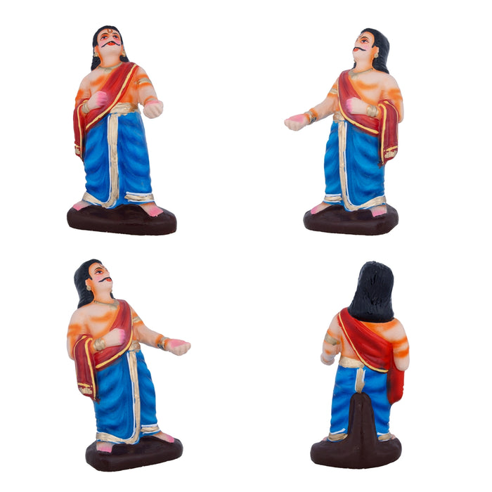 Draupadi Vastraharan Clay Golu Bommai Set - 18 x 12 Inches | Giri Golu Doll/ Navaratri Golu Bomma/Gombe/Bommai