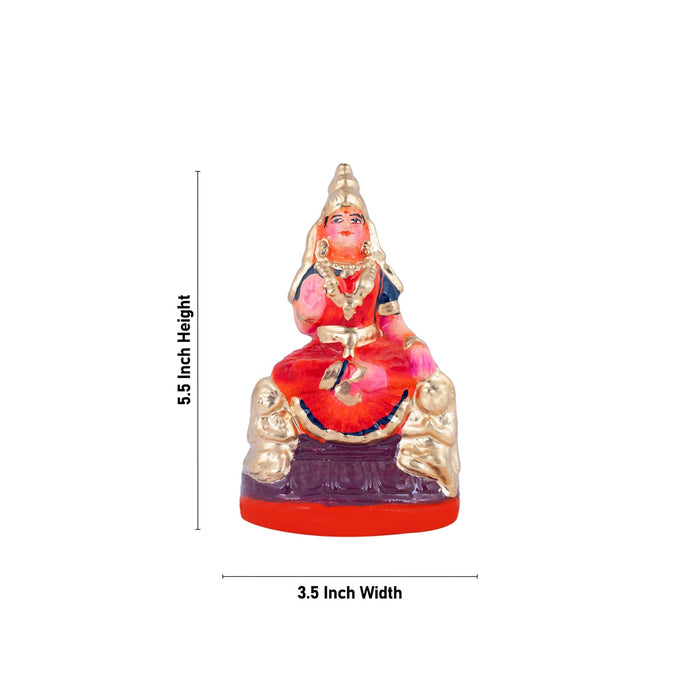 Nava Durga Idol Clay Golu Bommai Set - 5.5 X 3.5 Inches | Navaratri Gombe/ Giri Golu Doll/ Navratri Decor