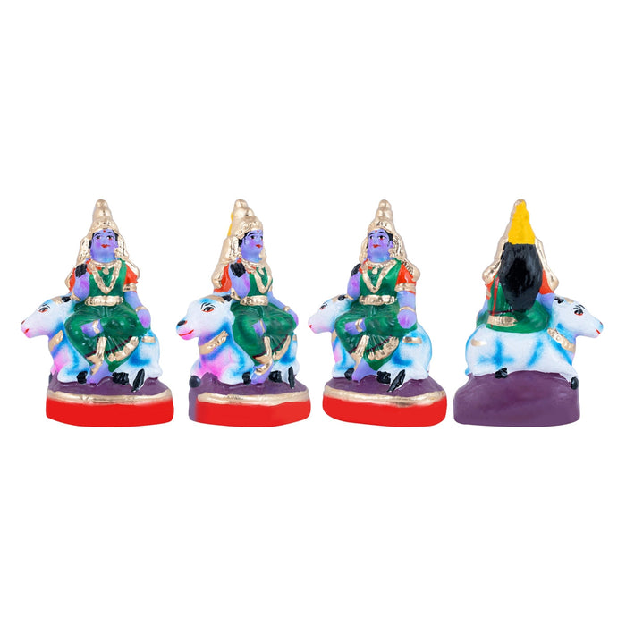 Nava Durga Idol Clay Golu Bommai Set - 5.5 X 3.5 Inches | Navaratri Gombe/ Giri Golu Doll/ Navratri Decor