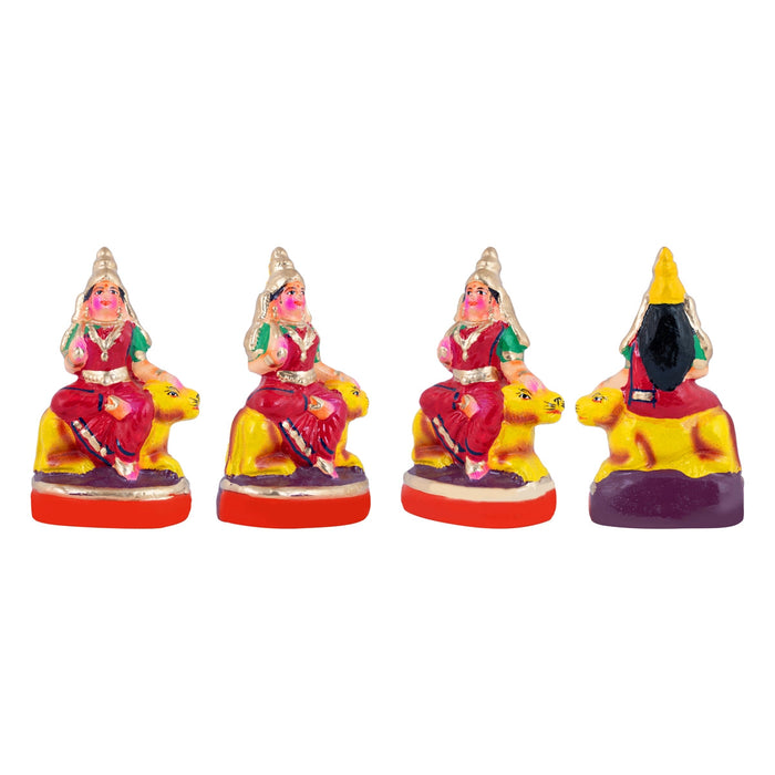 Nava Durga Idol Clay Golu Bommai Set - 5.5 X 3.5 Inches | Navaratri Gombe/ Giri Golu Doll/ Navratri Decor