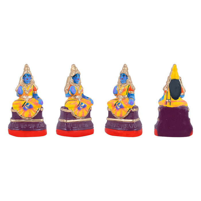 Nava Durga Idol Clay Golu Bommai Set - 5.5 X 3.5 Inches | Navaratri Gombe/ Giri Golu Doll/ Navratri Decor