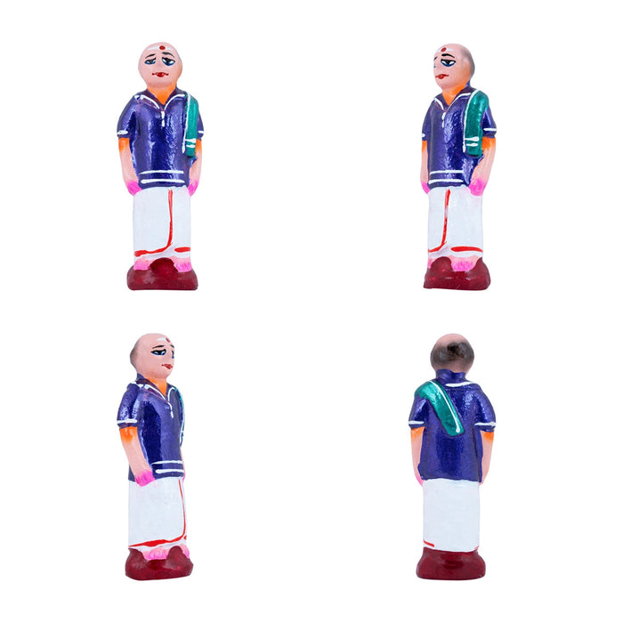 Marriage Clay Golu Bommai Set - 4.5 X 1.5 Inches | Navaratri Gombe/ Giri Golu Doll/ Navratri Decor