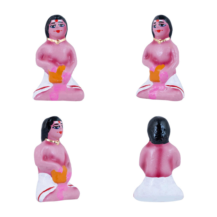 Marriage Clay Golu Bommai Set - 4.5 X 1.5 Inches | Navaratri Gombe/ Giri Golu Doll/ Navratri Decor