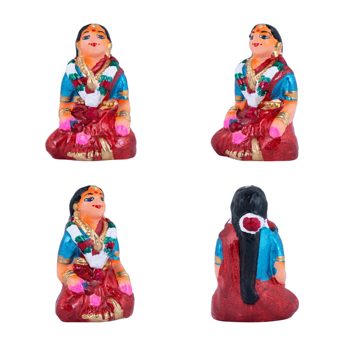 Marriage Clay Golu Bommai Set - 4.5 X 1.5 Inches | Navaratri Gombe/ Giri Golu Doll/ Navratri Decor