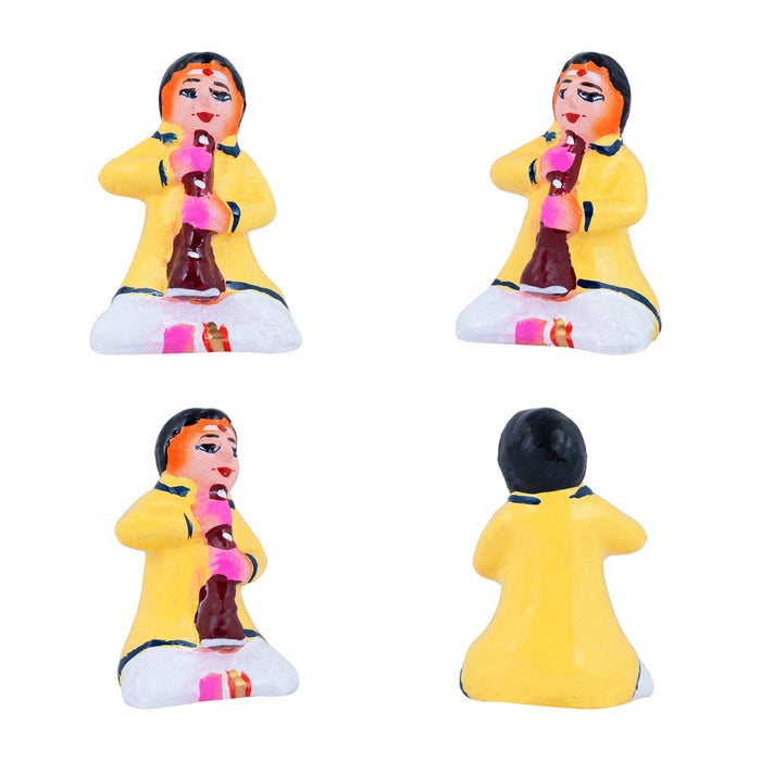 Marriage Clay Golu Bommai Set - 4.5 X 1.5 Inches | Navaratri Gombe/ Giri Golu Doll/ Navratri Decor