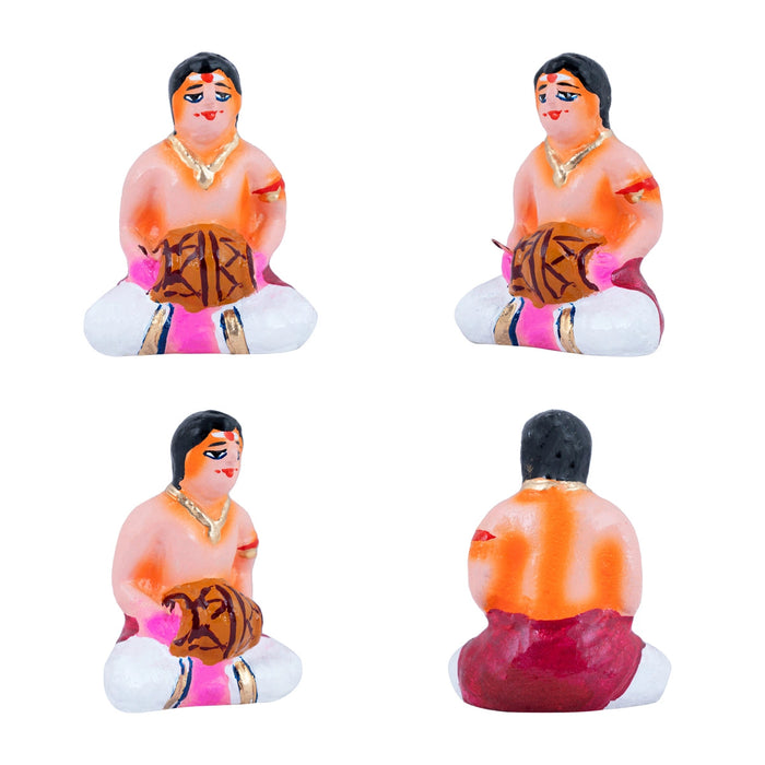 Marriage Clay Golu Bommai Set - 4.5 X 1.5 Inches | Navaratri Gombe/ Giri Golu Doll/ Navratri Decor