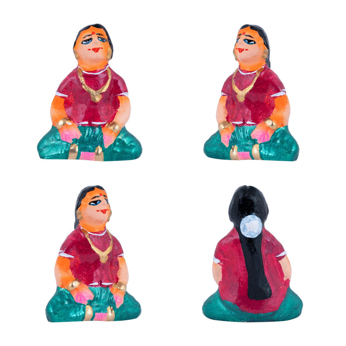 Marriage Clay Golu Bommai Set - 4.5 X 1.5 Inches | Navaratri Gombe/ Giri Golu Doll/ Navratri Decor