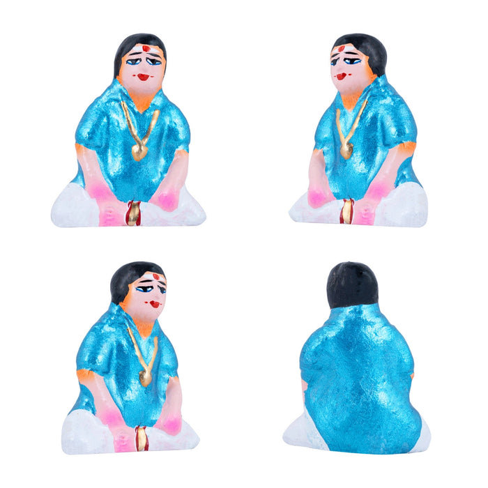 Marriage Clay Golu Bommai Set - 4.5 X 1.5 Inches | Navaratri Gombe/ Giri Golu Doll/ Navratri Decor