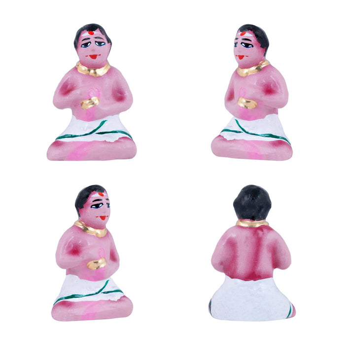 Marriage Clay Golu Bommai Set - 4.5 X 1.5 Inches | Navaratri Gombe/ Giri Golu Doll/ Navratri Decor