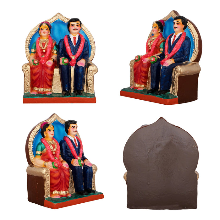 Engagement Clay Golu Bommai Set - 7 x 5 Inches | Giri Golu Doll/ Navaratri Golu Bomma/Gombe/Bommai