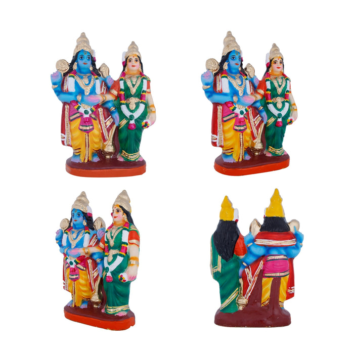 Srinivasa Kalyanam Clay Golu Bommai Set - 10 x 3.5 Inches | Giri Golu Doll/ Navaratri Golu Bomma/Gombe/Bommai