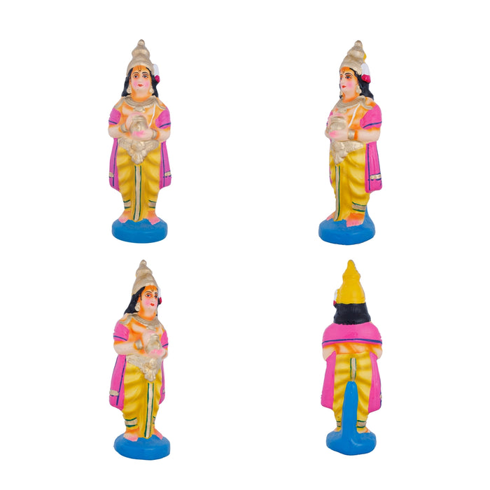 Srinivasa Kalyanam Clay Golu Bommai Set - 10 x 3.5 Inches | Giri Golu Doll/ Navaratri Golu Bomma/Gombe/Bommai