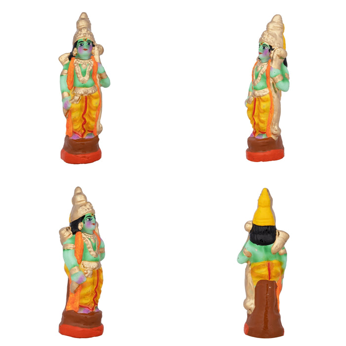 Dasavatharam Clay Golu Bommai Set - 6 x 2 Inches | Giri Golu Doll/ Navaratri Golu Bomma/Gombe/Bommai