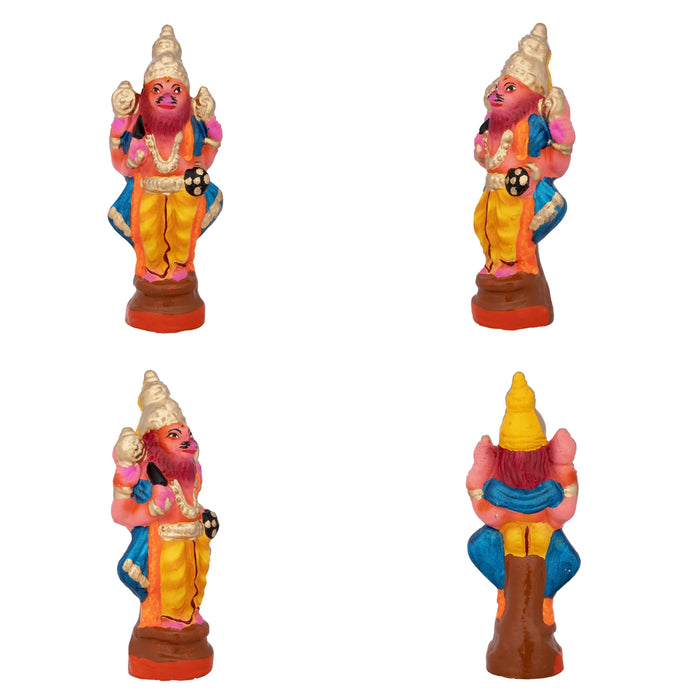 Dasavatharam Clay Golu Bommai Set - 6 x 2 Inches | Giri Golu Doll/ Navaratri Golu Bomma/Gombe/Bommai