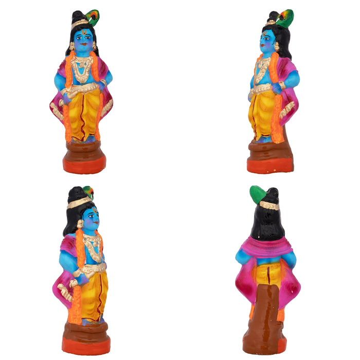 Dasavatharam Clay Golu Bommai Set - 6 x 2 Inches | Giri Golu Doll/ Navaratri Golu Bomma/Gombe/Bommai