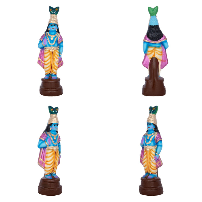 Dasavatharam Clay Golu Bommai Set - 10 X 3 Inches | Navaratri Golu Gombe/ Giri Golu Doll/ Navratri Decoration