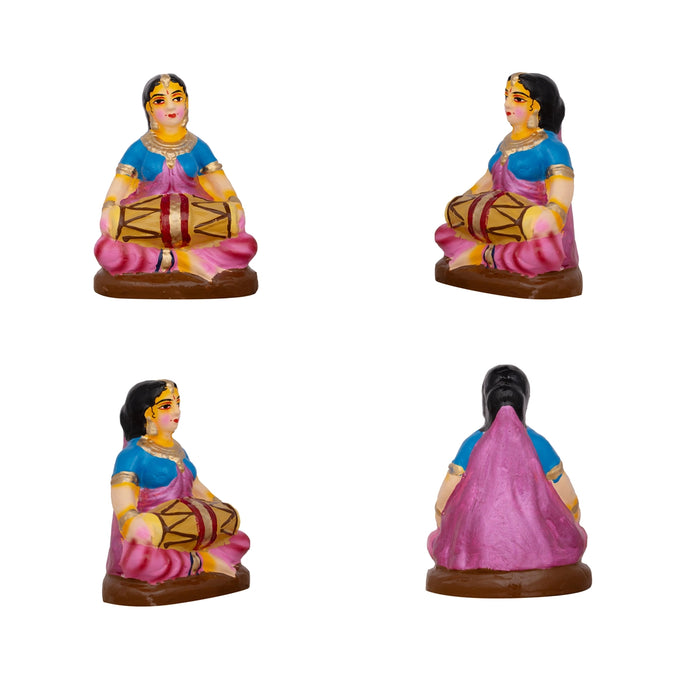 Rukmani Kalyanam Clay Golu Bommai Set - 7.5 x 2.5 Inches | Giri Golu Doll/ Navaratri Golu Bomma/Gombe/Bommai