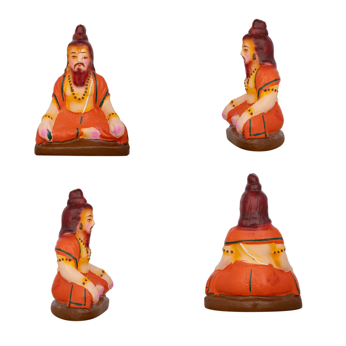 Rukmani Kalyanam Clay Golu Bommai Set - 7.5 x 2.5 Inches | Giri Golu Doll/ Navaratri Golu Bomma/Gombe/Bommai