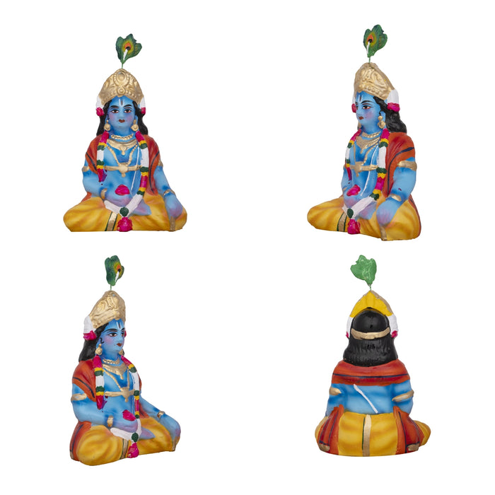 Rukmani Kalyanam Clay Golu Bommai Set - 7.5 x 2.5 Inches | Giri Golu Doll/ Navaratri Golu Bomma/Gombe/Bommai