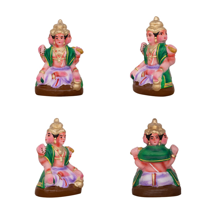 Rukmani Kalyanam Clay Golu Bommai Set - 7.5 x 2.5 Inches | Giri Golu Doll/ Navaratri Golu Bomma/Gombe/Bommai