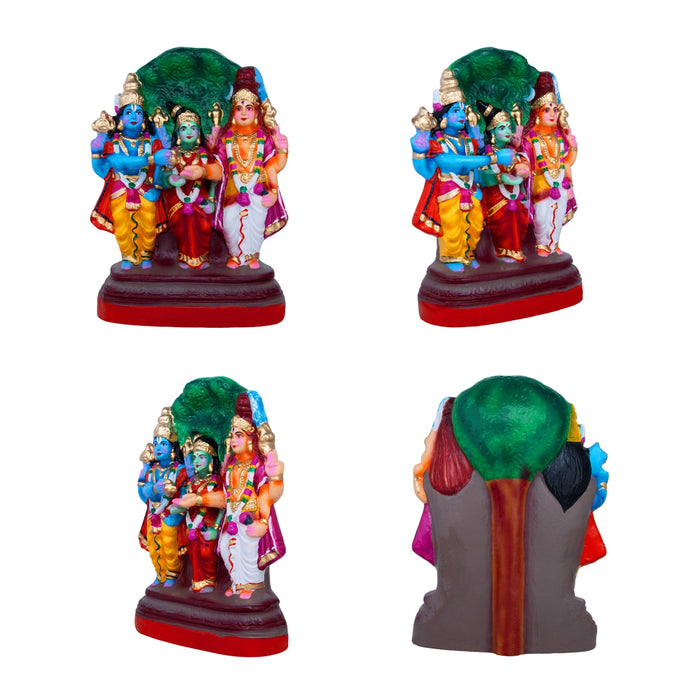 Meenakshi Kalyanam Clay Golu Bommai Set- 12 X 8.5 Inches | Navaratri Golu Gombe/Giri Golu Doll/ Navratri Decor