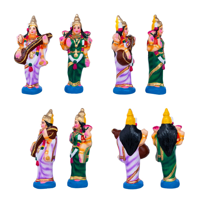 Meenakshi Kalyanam Clay Golu Bommai Set- 12 X 8.5 Inches | Navaratri Golu Gombe/Giri Golu Doll/ Navratri Decor