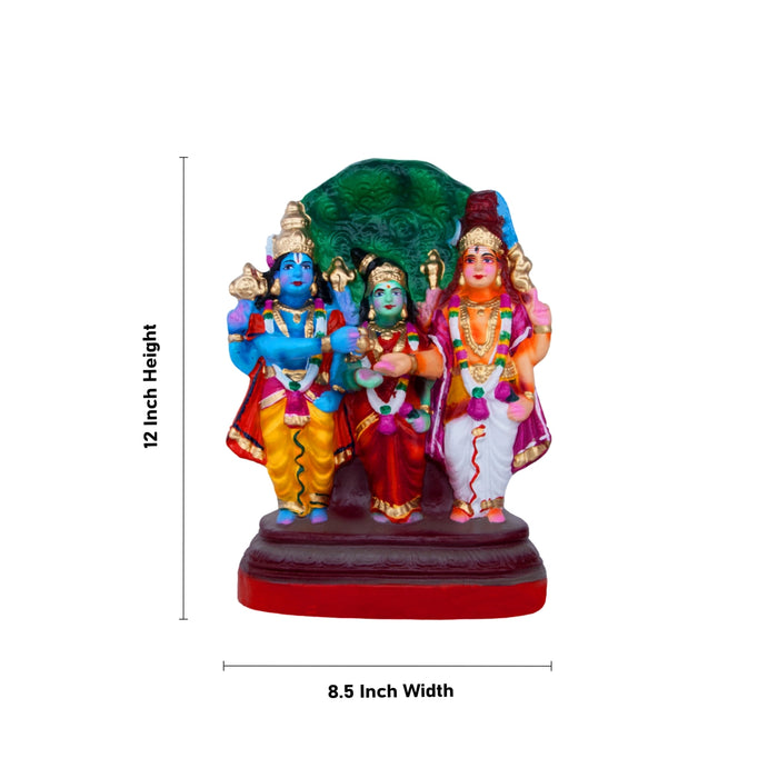 Meenakshi Kalyanam Clay Golu Bommai Set- 12 X 8.5 Inches | Navaratri Golu Gombe/Giri Golu Doll/ Navratri Decor